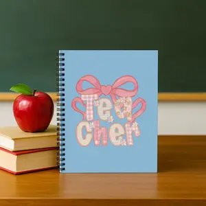 Teacher Spiral Notebook, Teacher Appreciation Gift, Cute Teacher Gift with Bow, School Supplies, Teacher Planning Journal, Back to School Journaling, Coquette Notebook, Teacher Desk Notepad, Classroom Notebook, Teacher Stationery