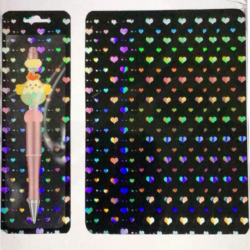 Heart Patterned Resealable Foil Pouch Bags - 2.5x8.66 In Plastic Storage Bags for Small Items, Easy to Use Versatile Storage, Gift Accessories, 50pcs/100pcs Home Organizers