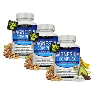3P-Toplux Magnesium Complex 8 Essential Magnesium Supplement 1000mg Vitamin Fitness Dietary Edible Bathroom Mineral