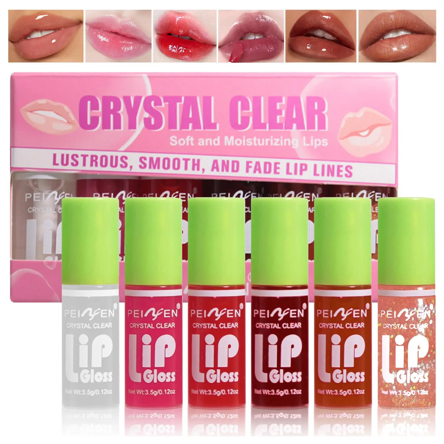 Lip Oil Lip Stain Set, Watery Lip Tint, Moisturizing Liquid Lip Gloss, Multi-Use Lip & Cheek Tint, Non-Sticky, High Pigment (Type A)