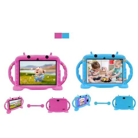 7 in Portable Android Tablet for Kids - Android 12, 3GB RAM 32GB ROM, Parental Controls, Dual Camera, WiFi, Durable Construction, High-Resolution Interactive Touch Screen, Shockproof Case, Learning Tablet