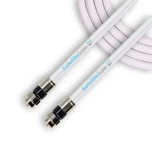 SatelliteSale Digital 75Ohm RG-6/U Coaxial Cable with F-Type Connector Indoor/Outdoor Universal Wire White Cord 200 feet