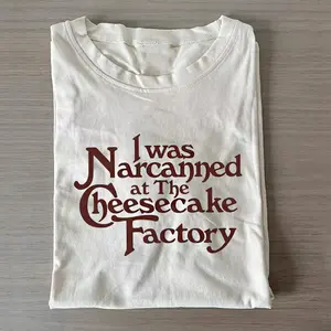 I Was Narcanned at The Cheesecake Factory Printed Design Unisex Vintage Crew Neck Regular Fit Cotton Fabric Casual Comfort Breathable Short Sleeve Funny T-shirts Fashion Men&Women's Top for Daily Wear 122401