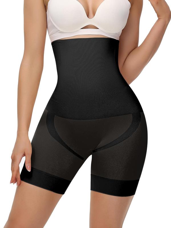 Women's Solid High Waist Shapewear Shorts, Tummy Control Butt Lifting Shapewear Bottoms, High Stretch Seamless for Daily Wear, High Waisted Shapers, Underwear