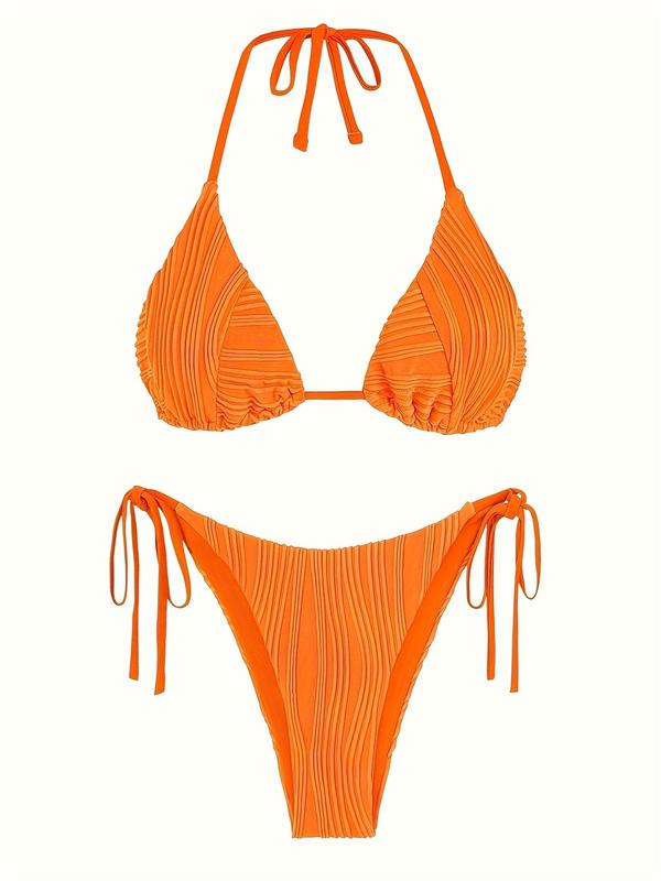 2026 European and American SHEIN Hot-Selling Triangle Cup Tie Backless Sexy Bikini Two-Piece Swimsuit Women's Swimwear