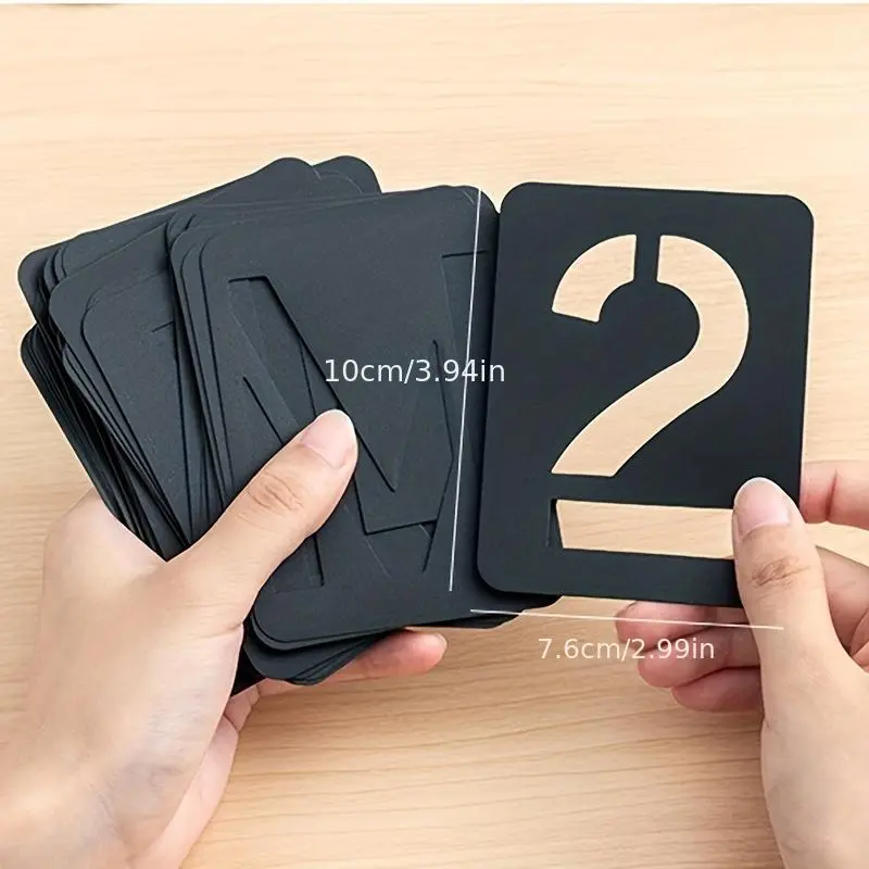42pcs Reusable Alphabet Letter Number Symbol Craft Stencil Kit for Painting, Interlocking Hollow Scrapbooking Stamping Embossing Template for Wood, Wall, Fabric, Rock, Chalkboard, Sign, DIY Art Projects, Creative Craft Kit