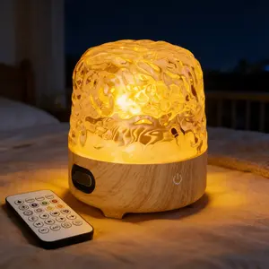 Water Ripple Speaker Lamp Supports Bluetooth Includes Remote Control/Touch Switch Sleep Light 16 Color Adjustable