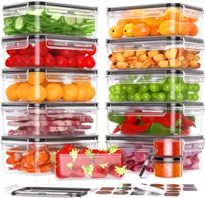 [Limited Time Deal] 26 Pcs Airtight Food Storage Containers - Reusable Plastic Meal Prep Containers for Kitchen Organization  Utensils