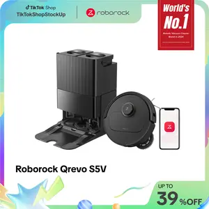Roborock Qrevo series Robot Vacuum and Mop, 12,000Pa (Qrevo S5V), Mop Washing & Self-Cleaning, FlexiArm Edge Mopping, Warm Air Drying, Self-Emptying, Black #TikTokShopSpringGlowUp #NewDropsForYou