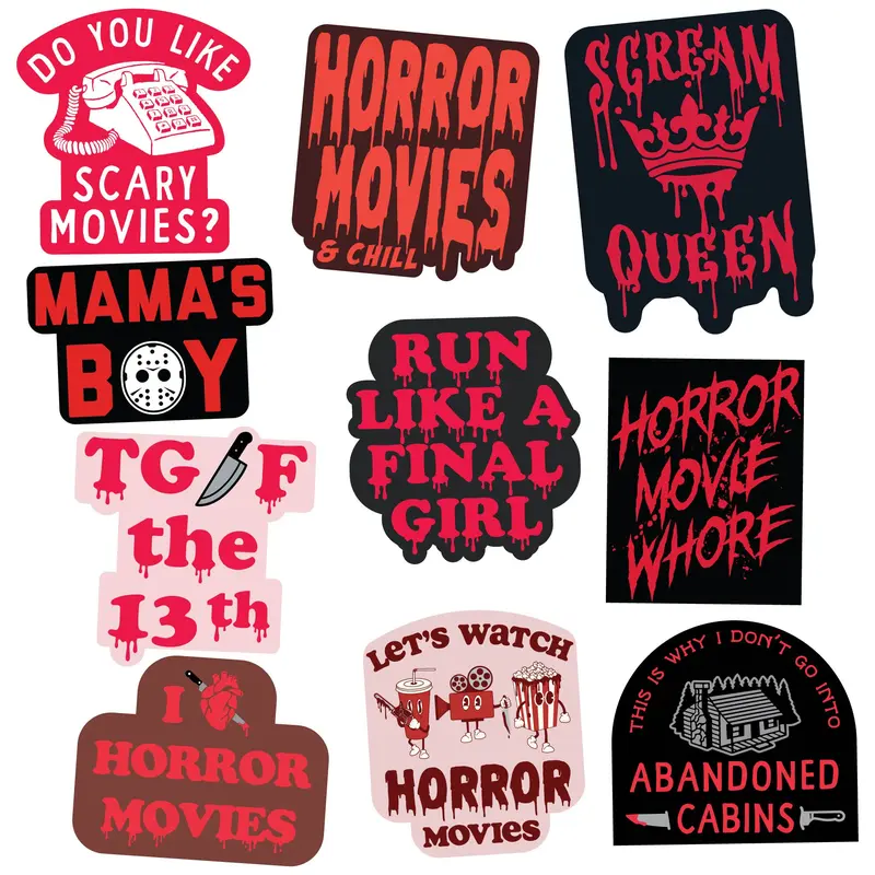 Horror Sticker Extra Large Stickers for Adults Funny Adhesives with Memes Funny Stickers with Colorful Graphic Decals Halloween  Funny Sarcastic  Multi