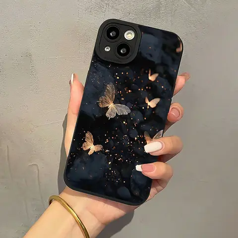 Butterflies Smartphone Cover - Shockproof Protection Case for iPhone 17,15,14 Pro,14,13,12,11 Pro Max, Exquisite Colorful Design, Mobile Phone Accessory for Girlfriend Birthday Gift