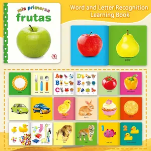Bilingual Spanish & English Montessori Learning Book, Learning Materials, Interactive Cognitive Development Toy for Kids, Educational Gift for Children