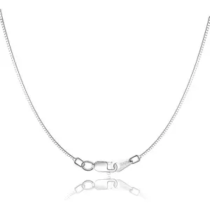 18K gold-plated 925 sterling silver necklace, suitable for women and girls, 0.8mm box chain with lobster clasp, ultra-fine and sturdy necklace, available in lengths of 16/18/20/22 inches, a gift for women, a gift for couples