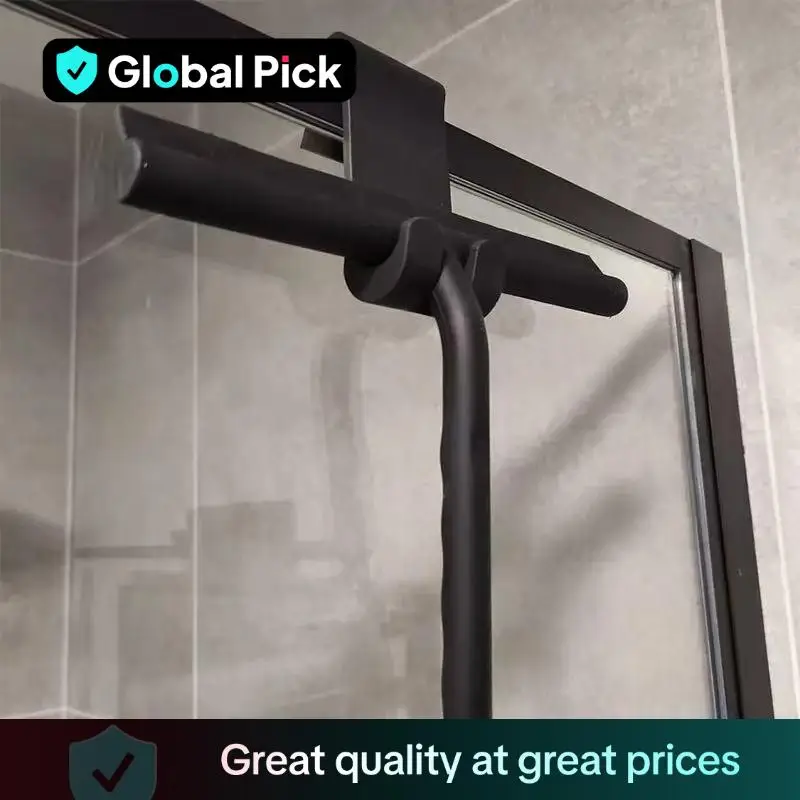 Solid Color Window Cleaning Squeegee, 1 Count Multifunctional Silicone Glass Scraper, Minimalist Window Cleaning Brush, Household Cleaning Tool, Black