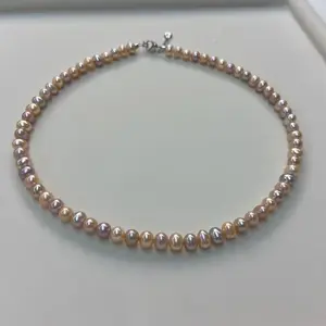 Natural freshwater pearl necklace, candy colored necklace, mixed color necklace, length 18 inches, cute classic gift