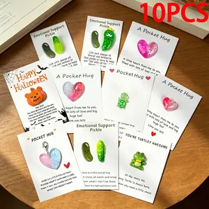 10/15 Piece Hug Cards Set with Cute Decorations, Encouraging Messages, Self-Stick, Encouragement Cards, Greeting Cards, Ideal Gift for Graduation, Birthday, Christmas