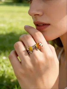 Viral Spring Dachshund Dog Open Ring, Funny Fidget Adjustable Niche Design Ring for Women