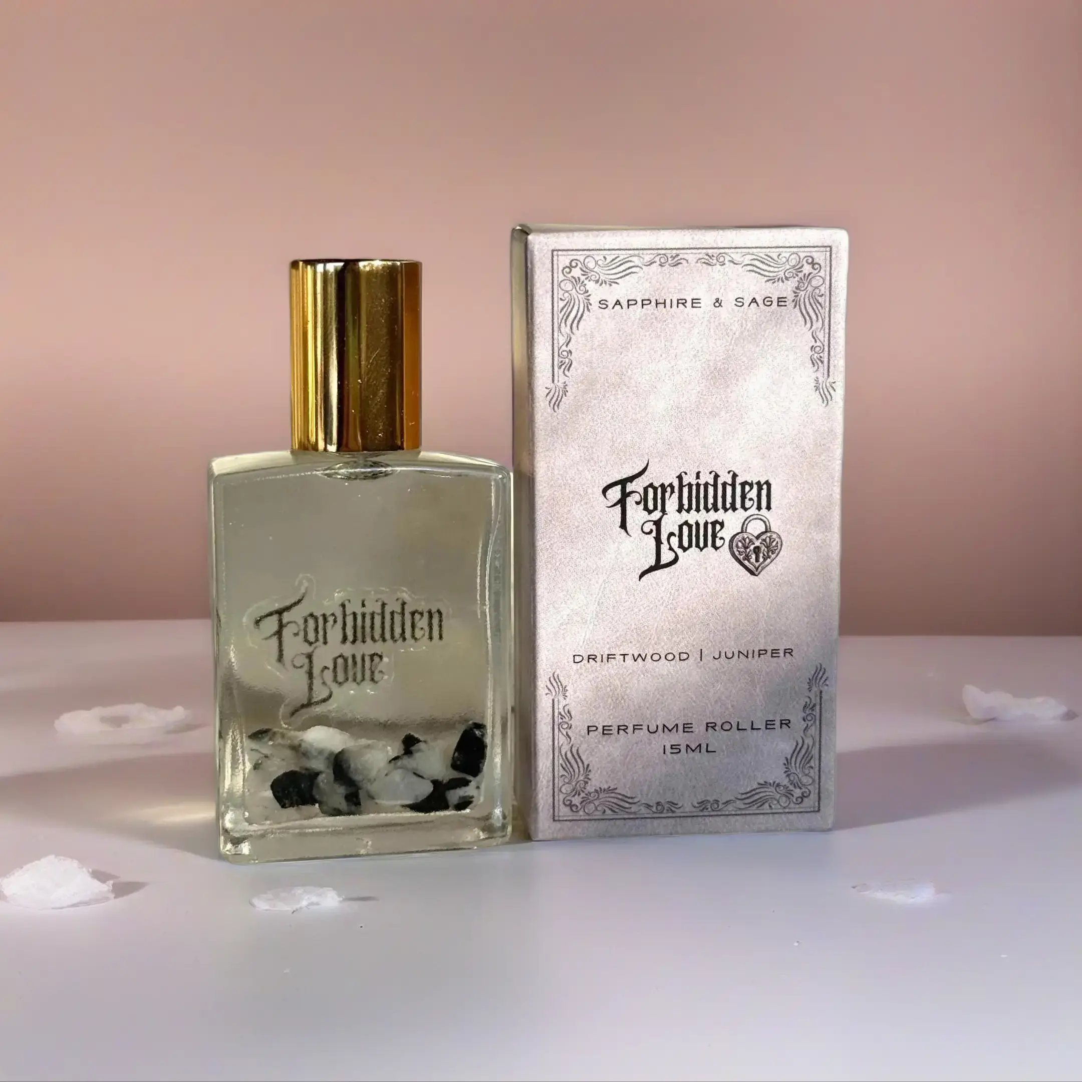 Forbidden Love - Crystal Roller 15ml Perfume Oil: Driftwood & Juniper