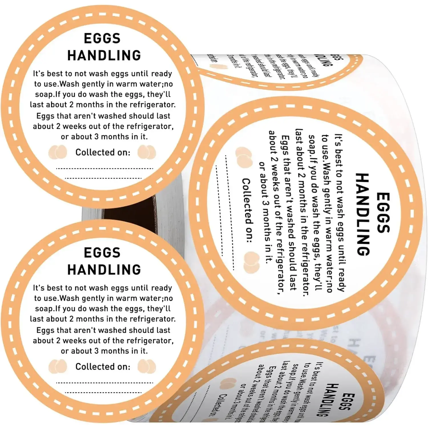 500 Pcs Farm Fresh Eggs Carton Labels Stickers 2 Inch Egg Care Self Adhesive Writable Handling Stickers Bulk Chicken Packaging Decal Sign for Chicken Quail Farmhouse