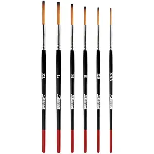 6 Pcs Lettering Quill Brushes for Sign Painting, Professional Pinstriping Striping Brushes, Sizes include XL, L, M, S, XS, XXS