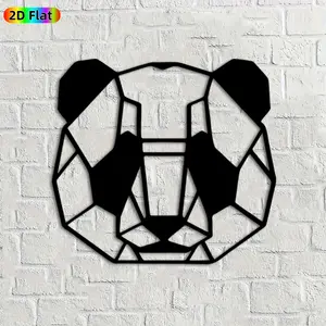 1pc Geometric Bear Metal Wall Art, Stylish Geometric Bear Statue Mural, Ideal Gift for New Year, Christmas, Wildlife Decor Enthusiasts,  Perfect for Living Room Wall & Garden Fence, Unique Home & Outdoor Decor