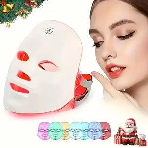 7-Color Rechargeable LED Facial Mask USB Powered 10000mAh Battery Fragrance-Free Skincare Device Ideal for Girlfriend Christmas New Year Gift