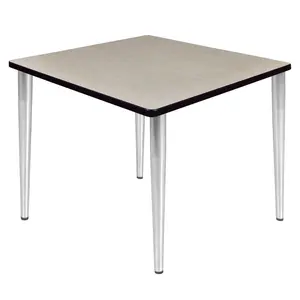 Regency TPL3636PLCM 36 in. Kahlo Square Tapered Leg Mid Century Modern Dining Table, Maple & Chrome, Mid Century Modern Dining Tables