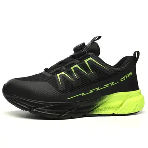 Women’s athletic work shoes with steel toe cap, impact protection, puncture resistance, lightweight and breathable—summer footwear