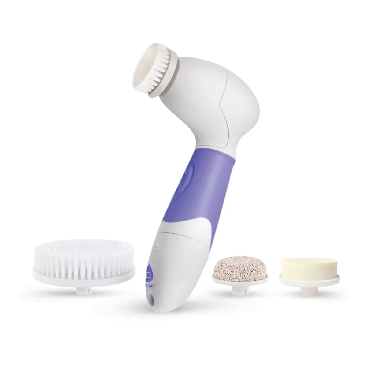 212 MAIN Plastic Waterproof Facial Cleansing Brush - Purple, 2 Speeds for Thorough Facial Cleansing, Two Speeds