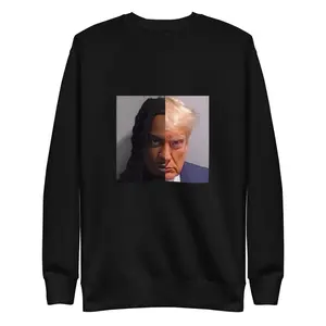 Trump / Carti "He Think He Carti" Split Face Mugshot Sweatshirt Long Sleeve Classic Cotton Fabric Soft Menswear Tops