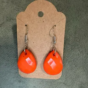 Lottie's Handmade Orange Colorful Drop Hook Earrings