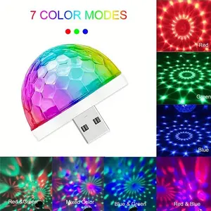 USB Mini Disco Light - Sound-Activated Party Light Ball, DJ Disco Ball Stage Light - Multi-Color LED Car Ambient Light & Magic Strobe Light (Ideal for Pools, Clubs, Karaoke)