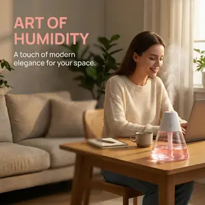 Volcano Mini Humidifier for Desk with 260ml Water Tank, Dual Mist Mode Ultrasonic Nano Humidifier with Night Light, Quiet Operation for Bedroom Bedside Table, Office Desk or Living Room #Summer Wins#Fathersdaygift