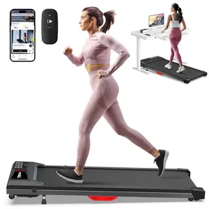 POPFIT Walking Pad Treadmill With 6% Incline Walking Pad Fitness Machines Voice Controlled Under Desk Treadmill 300+LB Capacity Work with ZWIFT KINOMAP Only 39LBS Portable Black Walkingpad Treadmill for Home Office Apartment