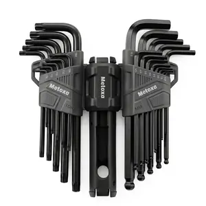 METOXA 24-Piece Hex Key Torx Wrench Set, Metric & Star L-Keys with Universal L-to-T Power Adapter, Professional Tool Gift for Men, Dad, Husband, DIY Handyman