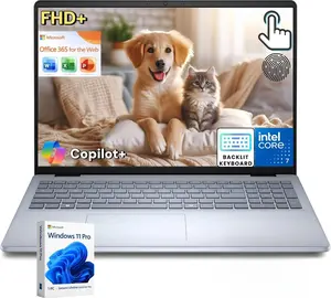 Dell 16 Laptop Computer for Business - 16" FHD+ IPS Touchscreen • Intel 10-Core 7 150U(Beats i7-1355U) • Backlit Copilot Key Keyboard • Windows 11 Pro • Office 365 Web Version • Wi-Fi 6E • Ice Blue • 16/32/64 GB DDR5 + 1/2/4 TB SSD