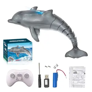 Remote Control Dolphin Shark, Water Pool Toys for Kids Ages 8-12, 2.4G High Simulation Oceanic Dolphins with Light, Swimming Bathroom Toys for 6+ Year Old Boys and Girls