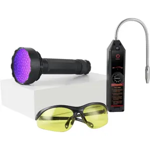 AC Leak Detector Kit Automotive, Refrigerant Freon Leak Detector with AC UV Light and Protective Glasses, LB01