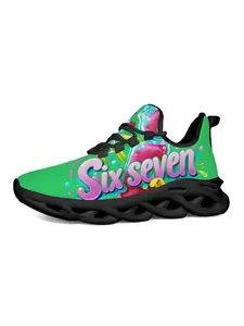 Vibrant Sports Running Shoes for Kids, Unique Print Fashion, Graphic Print Sneakers, Comfortable Breathable Design, Trendy Sole, Essential for Young Athletes