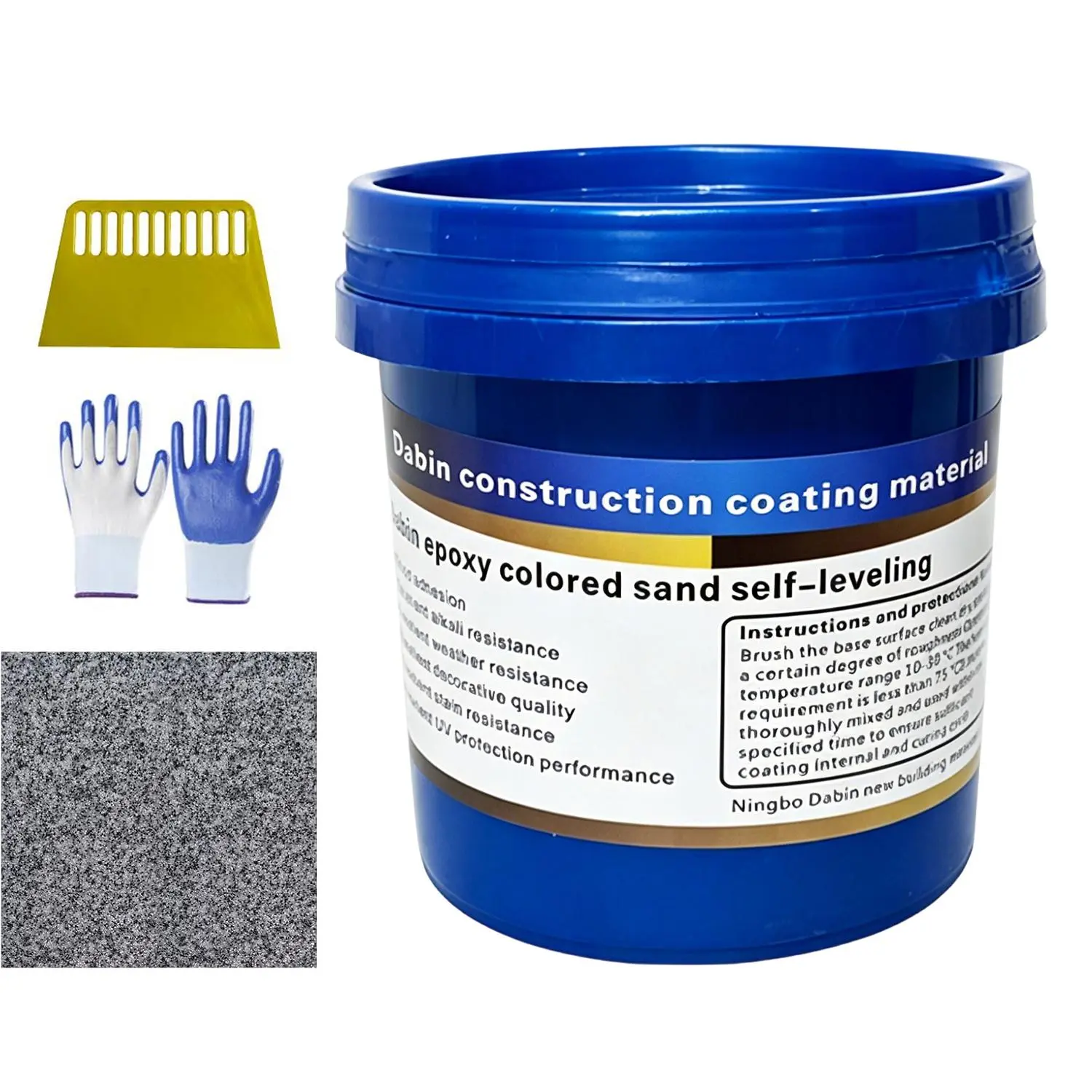 New Eco-Friendly Epoxy Self-Leveling Flat Colored Sand Floor Paint with Cement-Type Multipurpose Adhesives, Ideal for Garages, Workshops, Indoor Home Decor, Home Improvement Flooring Supply