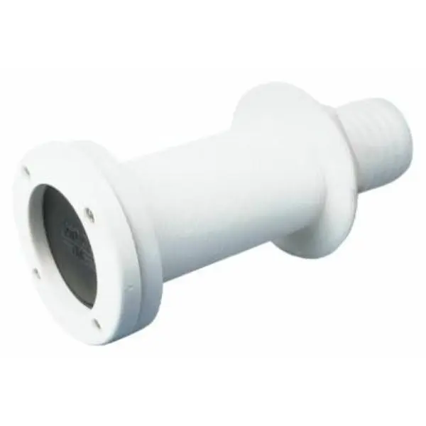 Sea Dog Line White Acetal Thru-Hull Scupper with Flapper Valve for 1-1/2" Hose, Corrosion-Proof & Waterproof Marine Drainage for Boat Transoms, Above The Water Line, Boat Use, Four #6 Fh Fasteners