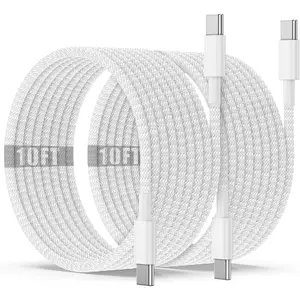 USB C to C Charging Cable 10ft, 60W Fast Type C to C Charger Cord Long for Apple iPhone 16/16 Pro Max/15 Plus/15 Pro Max, MacBook Pro 2021/2020/2019/2018,iPad 12.9/11 inch/Mini/Air 5/4,Samsung Galaxy