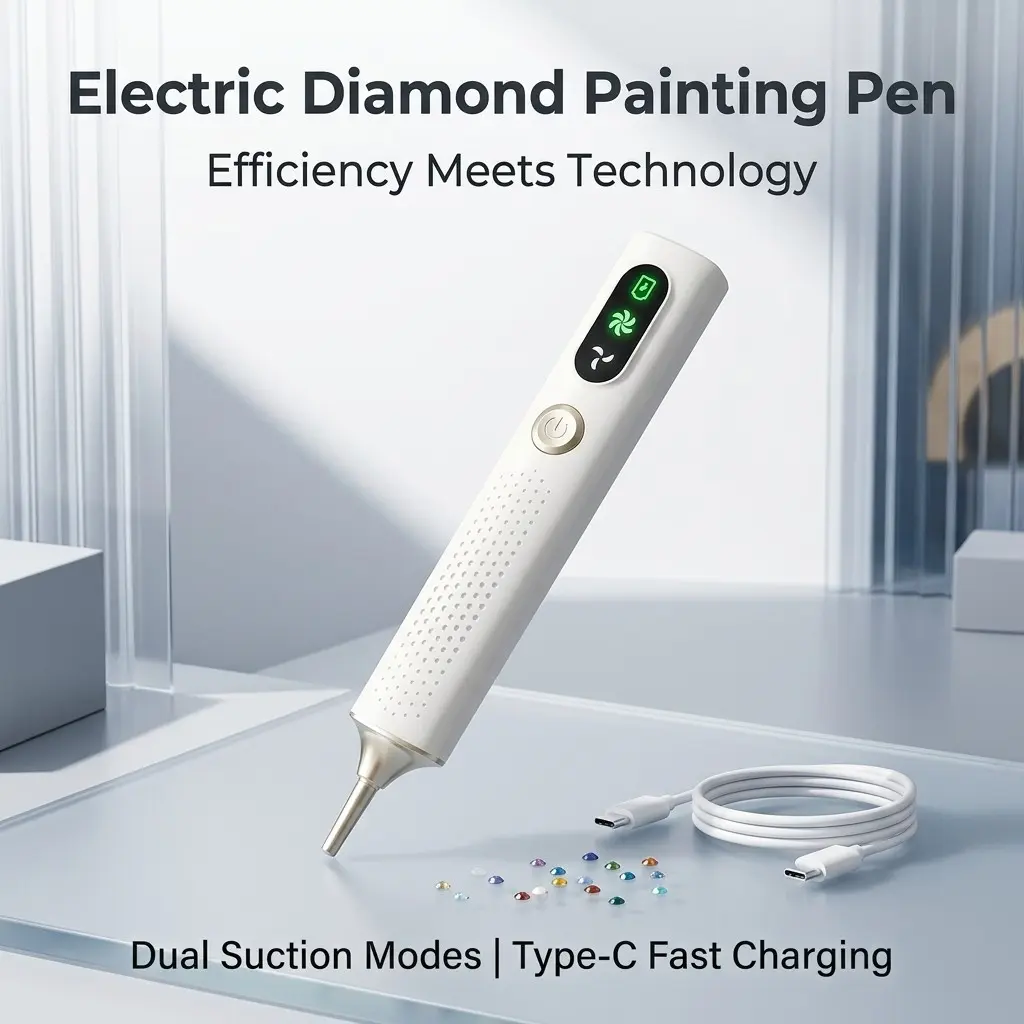 Electric Diamond Painting Pen Diamond Art Kits Cordless USB Rechargeable 2 Speed Suction Lightweight Ergonomic Reduce Hand Fatigue for Adults Kids DIY 5D Diamond Art Accessory Gift