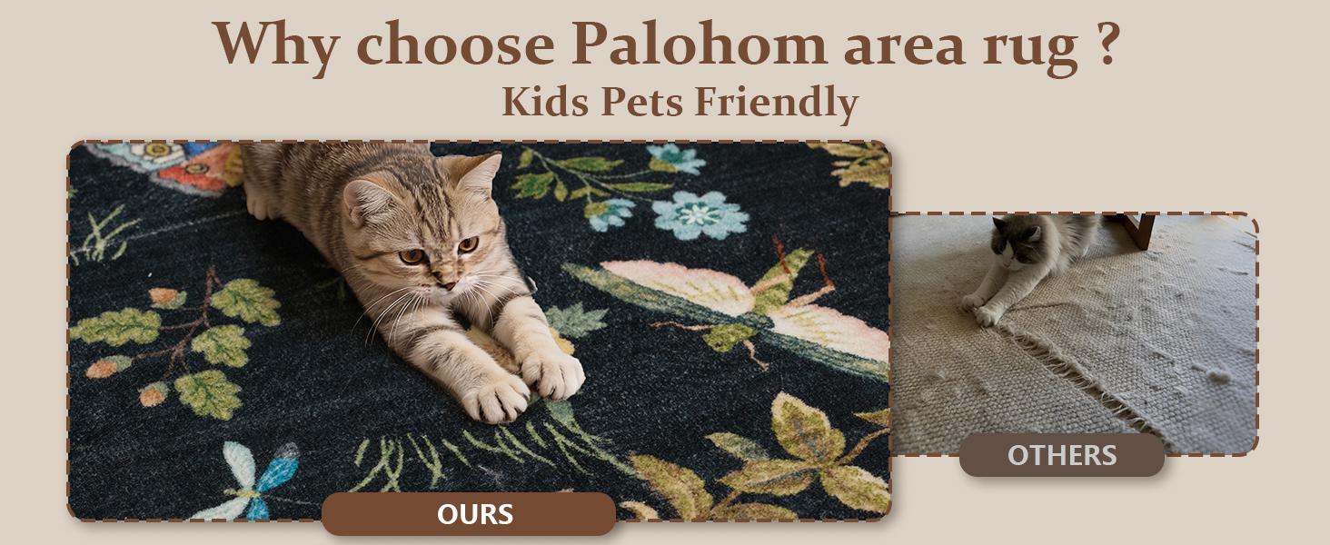 palohom Machine Washable Rugs for Living Room Non Slip Low Pile Soft Carpet Rug for Bedroom Non Shedding Lightweight Faux Wool Area Rug for Entryway Dining Room Under Table Rug Runners for Hallway Kitchen Nrsery Stain Resistant Easy Care Indoor Home Decor