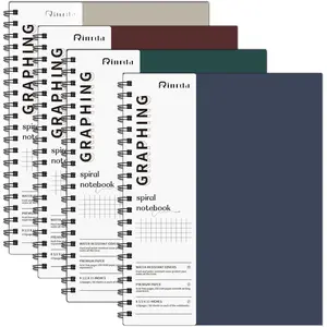 Graph Paper Spiral Notebook Hardcover Journal with 100 GSM Thick Paper for School, Engineering, and More - Multicolor