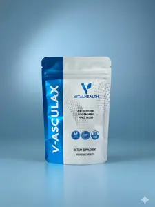 Vitalhealth V-ASCULAX Artichoke Rosemary MSM Dietary Supplement 60 Veggie Capsules for Health