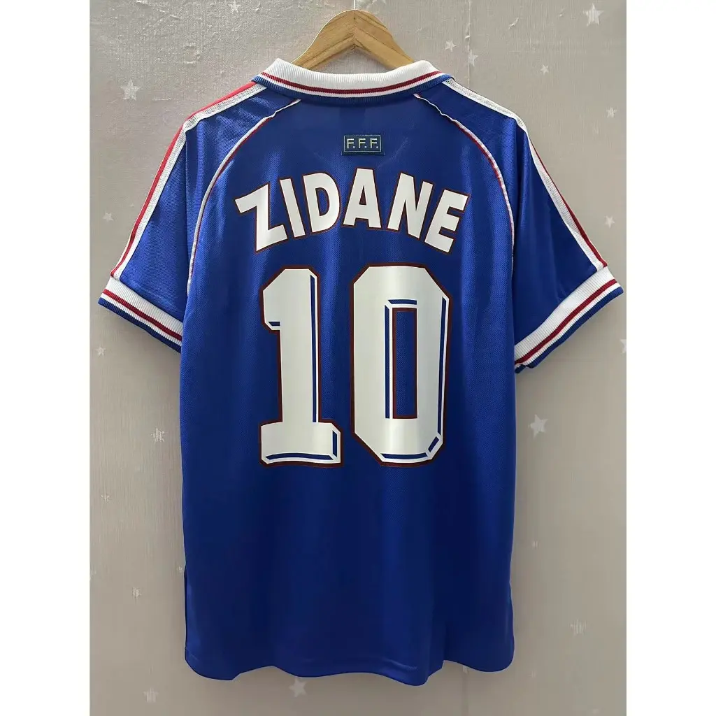 France Zidane 10 Retro Soccer Jersey | Classic Blue Football Shirt | Vintage Style Fan Jersey | Short Sleeve Sportswear