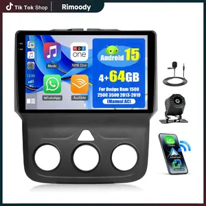 Rimoody 4+64G Android 15 Car Stereo for Dodge Ram 1500 2500 3500 2013-2018 (Manual AC) with Carplay Android Auto, 9 inch 1280 * 720P IPS Touchscreen Bluetooth5.0 Car Radio Support GPS WiFi AHD Rear Camera