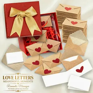 DIY Love Notes Gifts Box -Cute Open When Letters & Mini Envelopes -Unique Long Distance Gift for Him Boyfriend Gifts Anniversary Graduation Wedding Birthday Mother's Day summervibes