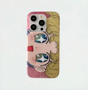 Sailor Big Eyes Girl Tough Phone Case, Cute Moon Manga Style Graphic Cover, Kawaii Aesthetic Protective Phone Case